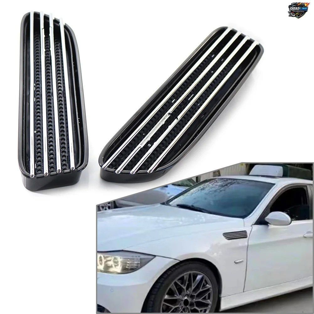 BMW E46 M3 2001 - 06 用 4フィン カーサイドフェンダーエアフローベントグリル ABSグリル 1ペア