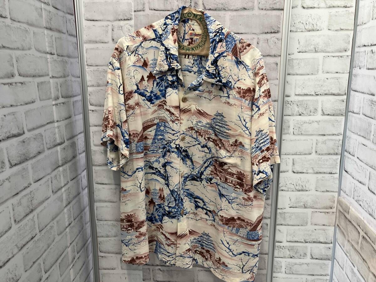 SUN SURF / サンサーフ / アロハシャツ / ss39422 / SCENERY OF JAPAN / size:L / レーヨン100%