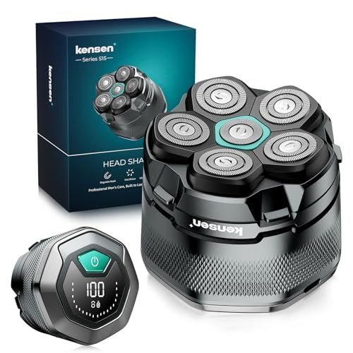 【新品】スキンヘッド用シェーバー 99枚刃 6Dスキンヘッド マグネット着脱式 ハゲ用 坊主用 頭髪シェーバー パワーフル 坊主頭 髭剃り 男女兼用 IPX6防水 乾湿両用 スキンヘッド用バリカン メンズシェーバー 回転式 LEDディスプレイ ce1a26cd