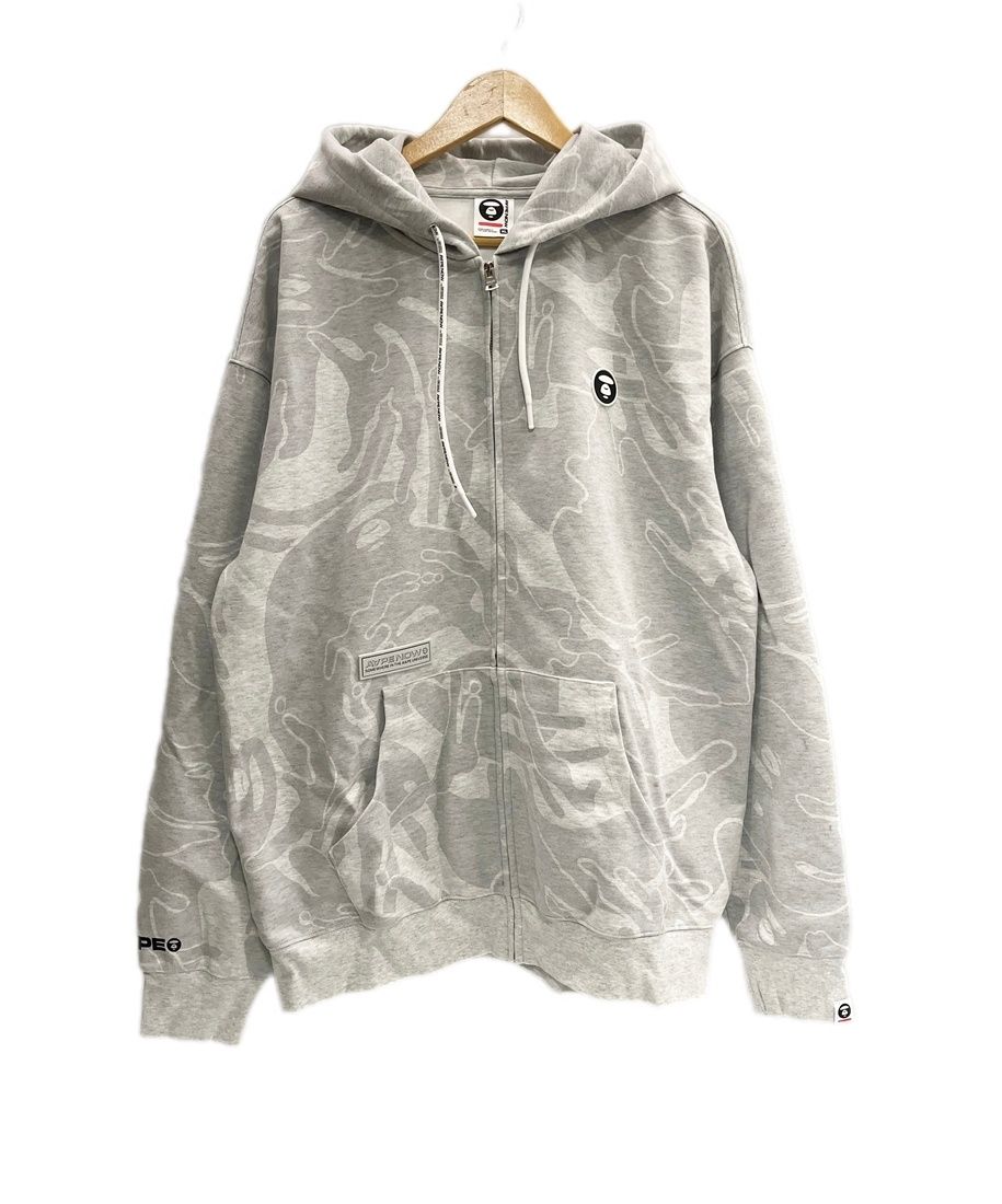 ア ベイシング エイプ A BATHING APE AAPE NOW ZIP UP HOODIE CAMOUFLAGE AAPSWMB326XAN XL パーカ グレー 101MT-6393