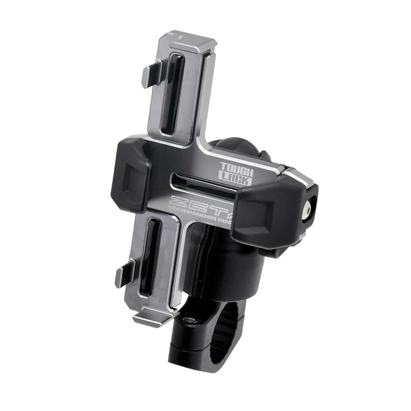 【新品】 ジータレーシング(ZETA RACING) タフロック スマートフォンマウント 単体 チタンカラー 振動吸収 ハンドル径(22.2/25.4/28.6/31.7)mm対応 サイズ調整 ボールマウントによる高い自由度 片手着脱 故障軽減 ロングツーリン