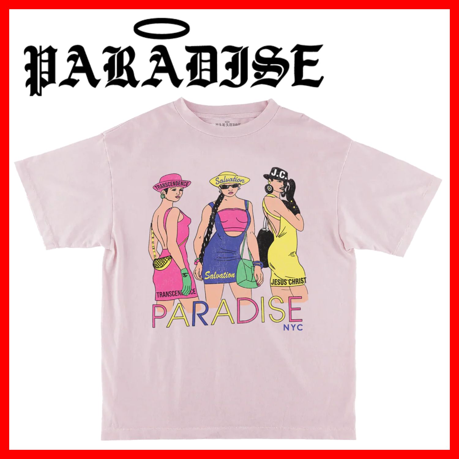 PALADISE LA GIRLS SS PINK MEDIUM(パラダイス・Tシャツ・Mサイズ)