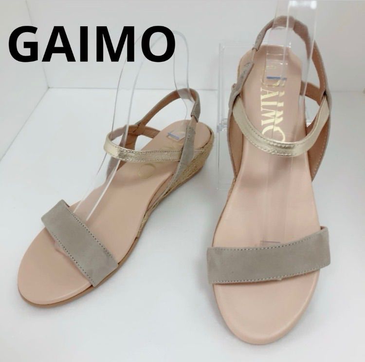 未使用 極美品 GAIMO ガイモ バイカラー ストラップ サンダル グレー size37