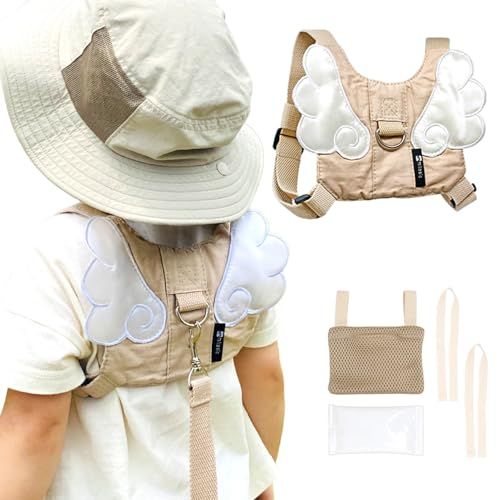 [ミラシック] 保育士推奨 ナビキッズハーネス 迷子防止 保冷ポケットが選べる 羽つき ベスト型 外出用 見守り リード付き 背中ポケット 保冷剤付き 軽量 メッシュ 通園 散歩 旅行用ma 4bdcf3b4