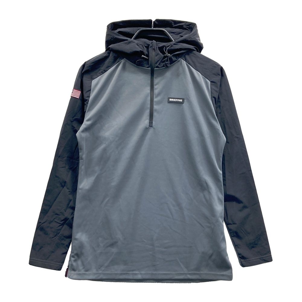 サイズ：S BRIEFING GOLF ブリーフィング 2023年 フード付 ハーフジップ 長袖Tシャツ グレー系 [240101626918] ゴルフウェア メンズ ストスト