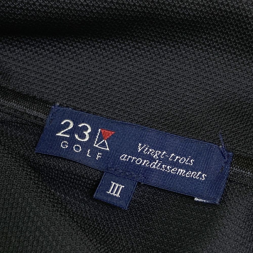 サイズ：3 23区GOLF ニジュウサンクゴルフ  ジップジャケット  ブラック系 [240101709139] ゴルフウェア メンズ ストスト サイズ：3 23区GOLF ニジュウサンクゴルフ ジップジャケット ブラック