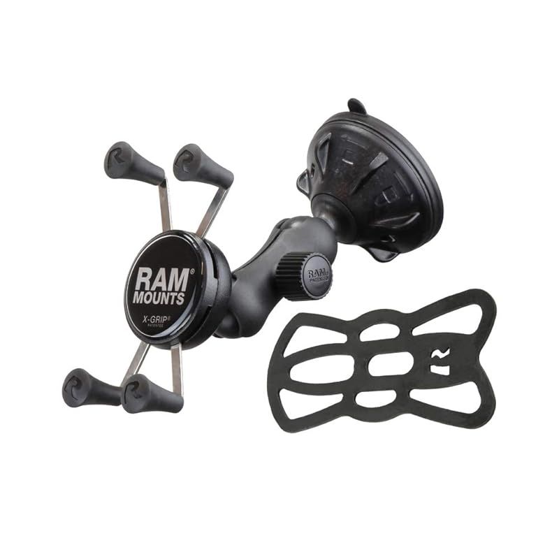 【新品】 RAM MOUNTS(ラムマウント) 【セット】Xグリップ スマートフォンホルダーセット ミニサクションマウント 専用アーム X-Gripホルダー [1インチ] RAP-B1662-UN7