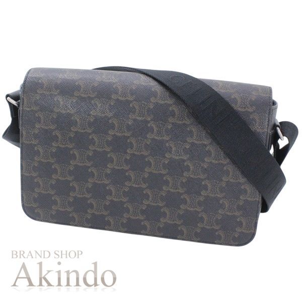 セリーヌ フラップ メッセンジャーバッグ ショルダーバッグ トリオンフ ブラック 黒 メンズ 111592ETH.38SI CELINE バッグ BAG 斜め掛け 肩掛け ブランド ブランド ギフト プレゼント