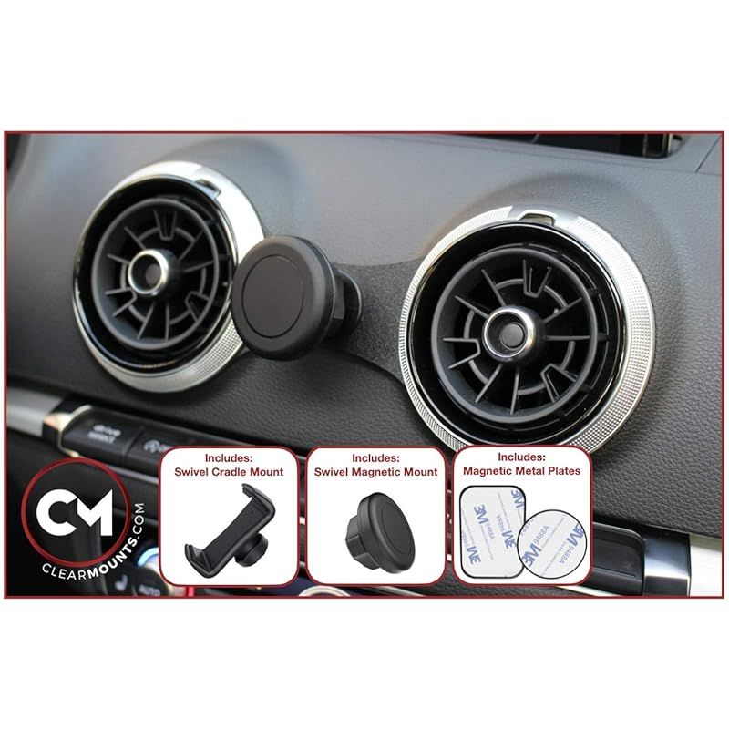 【新品】 Clearmounts スマートフォンホルダー ボールジョイント&スライドアームタイプ Audi A3/ S3 / RS3 (8V)用