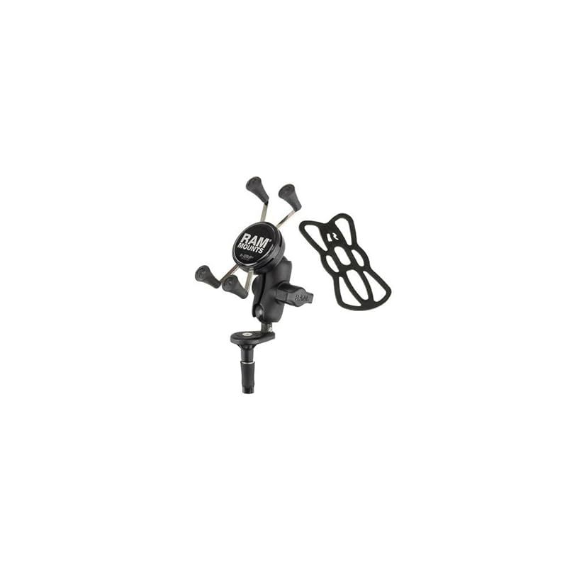 【新品】 ラムマウント(RAM MOUNTS) マウントセット Xグリップ&ステムマウント スマートフォン用 テザー付き ブラック RAM-B-176-A-UN7U
