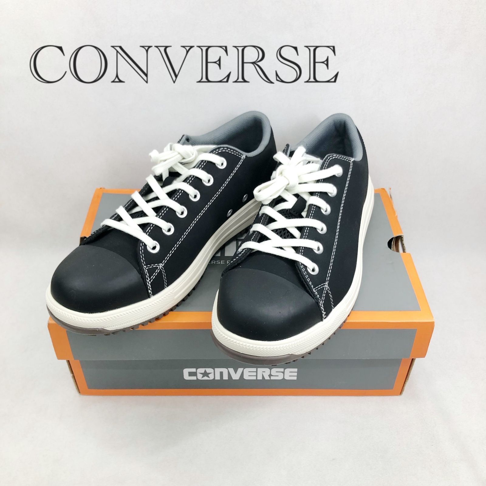 Converse ALL STAR PS OX JSAA規格 A種 人工皮革製 プロスニーカー 33700580 EEE相当 安全靴 セーフティー シューズ 26.5cm/USA8 ブラック メンズ 靴 _219068