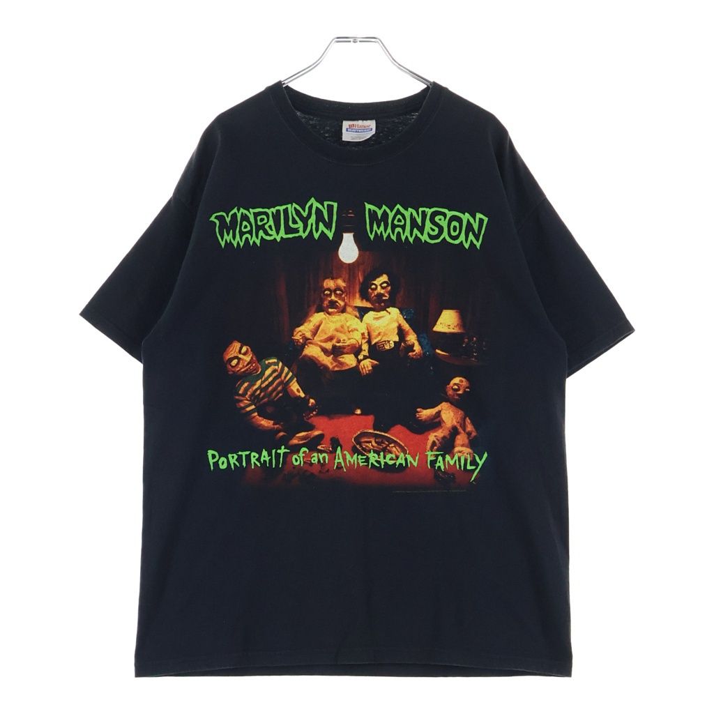 VINTAGE (ヴィンテージ) 00S MARILYN MANSON PORTRAIT OF AN AMERICAN FAMILY マリリンマンソン ポートレートオブアンアメリカンファミリー 両面プリントクルーネック半袖Tシャツ