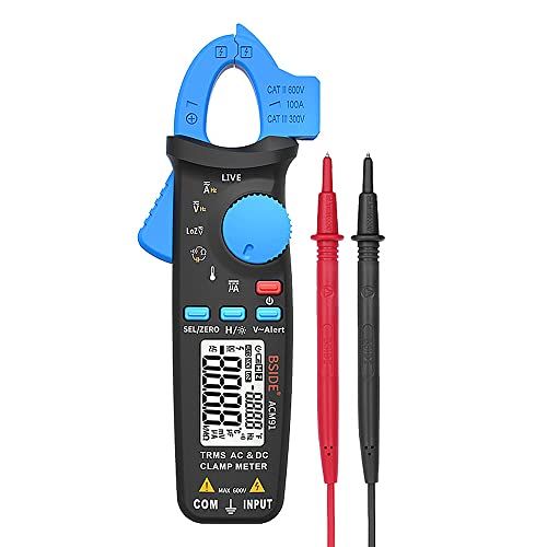 R◆Simble テスター デジタル クランプメーター 6000 カウントオートレンジクランプ 電流計 AC/DC電流 周波数 温度 抵抗 連続性 静電容量 ACM91 1mA 6000カウント デジタルマルチメータ 収納袋 (青) 6750e415