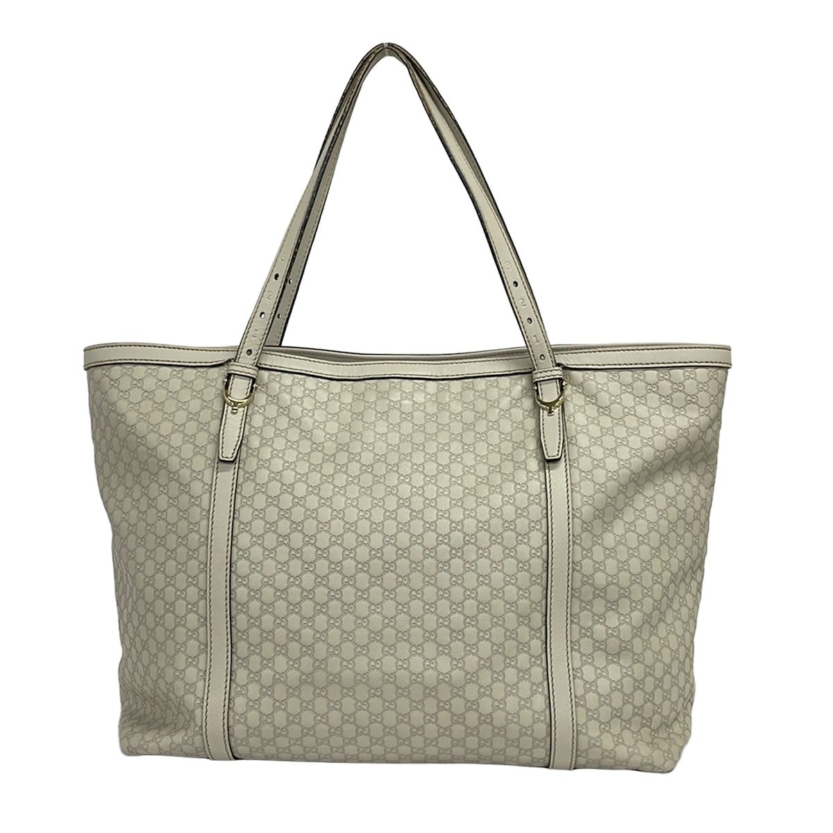 GUCCI(グッチ) トートバッグ シマライン 309613 グレーベージュ レザー
