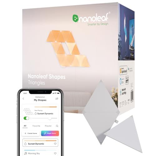 Nanoleaf Shapes スマートライトパネル ナノリーフ トライアングル 拡張パック 3点セット 追加パネル 音楽連動 リズムモジュール内蔵 WiFi直結 1680万色 RGBCW Alexa Google Home対応 ゲーム 光る 2dd1a482