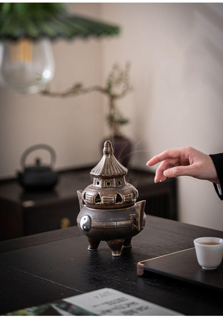 美術品・アンティーク・コレクション 磁器香炉 太極香炉 茶道具 香道具