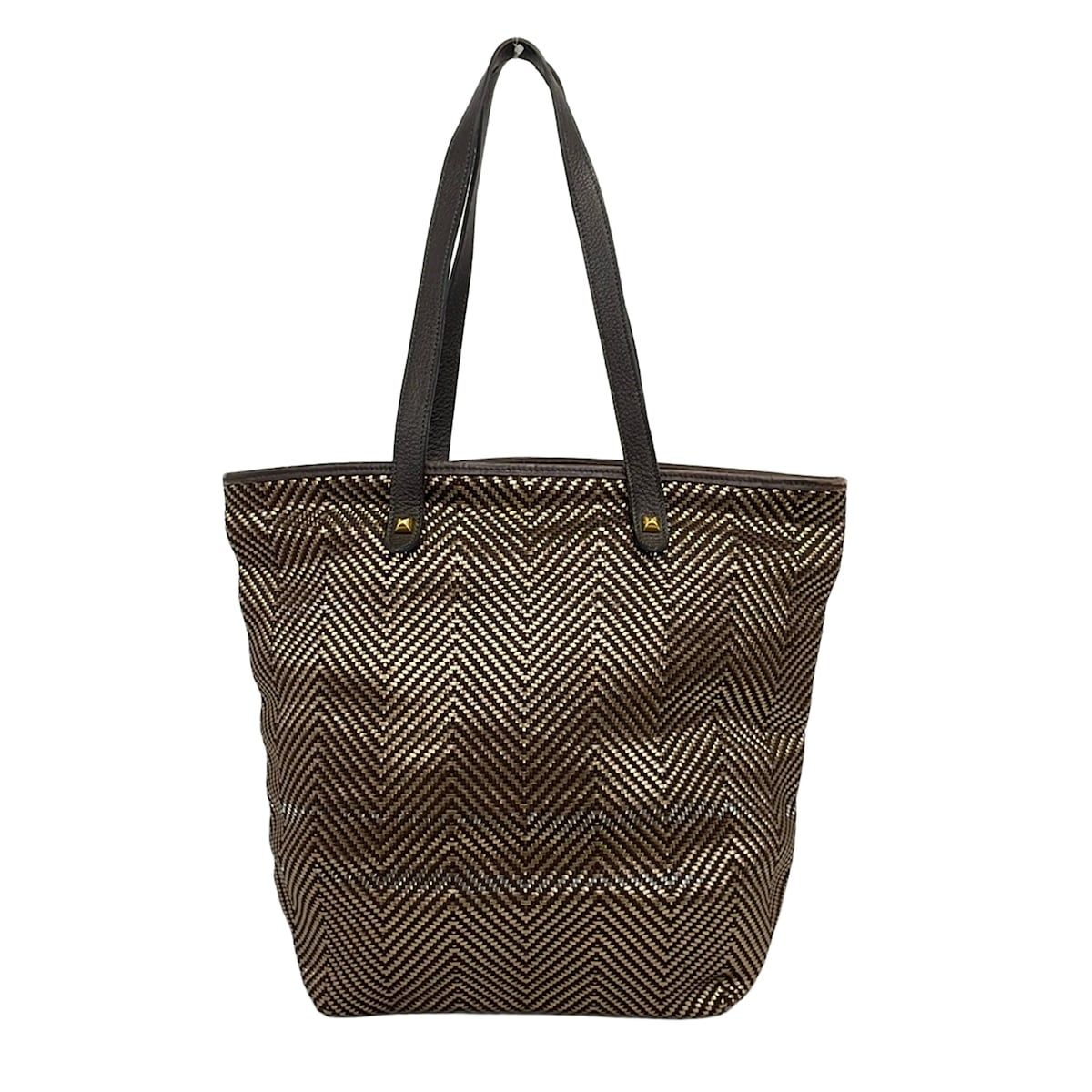 HERMES(エルメス) トートバッグ - ダークブラウン×ゴールド レザー