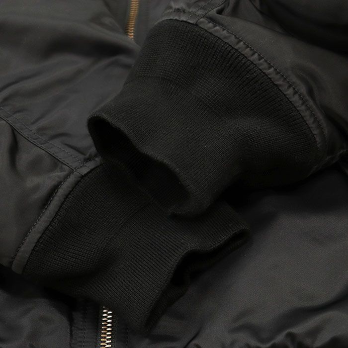 【美品】BALENCIAGA バレンシアガ ブルゾン MA-1 サイズ 52 メンズ 2019年製 パデッド パリスロゴ エンブロイダリー 刺繍 ボンバー ビッグシルエット アウター ブラック オレンジ 黒 橙色 イタリア製