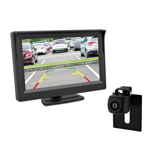 R★Antion 5インチLCDモニター バックカメラセット AHD新技術採用 ケーブル一本配線 超強暗視機能 広角レンズ 後方死角確認 穴開けなく シガーソケット給電 取り付け超簡単 日本語取扱説明書 82eaaf81