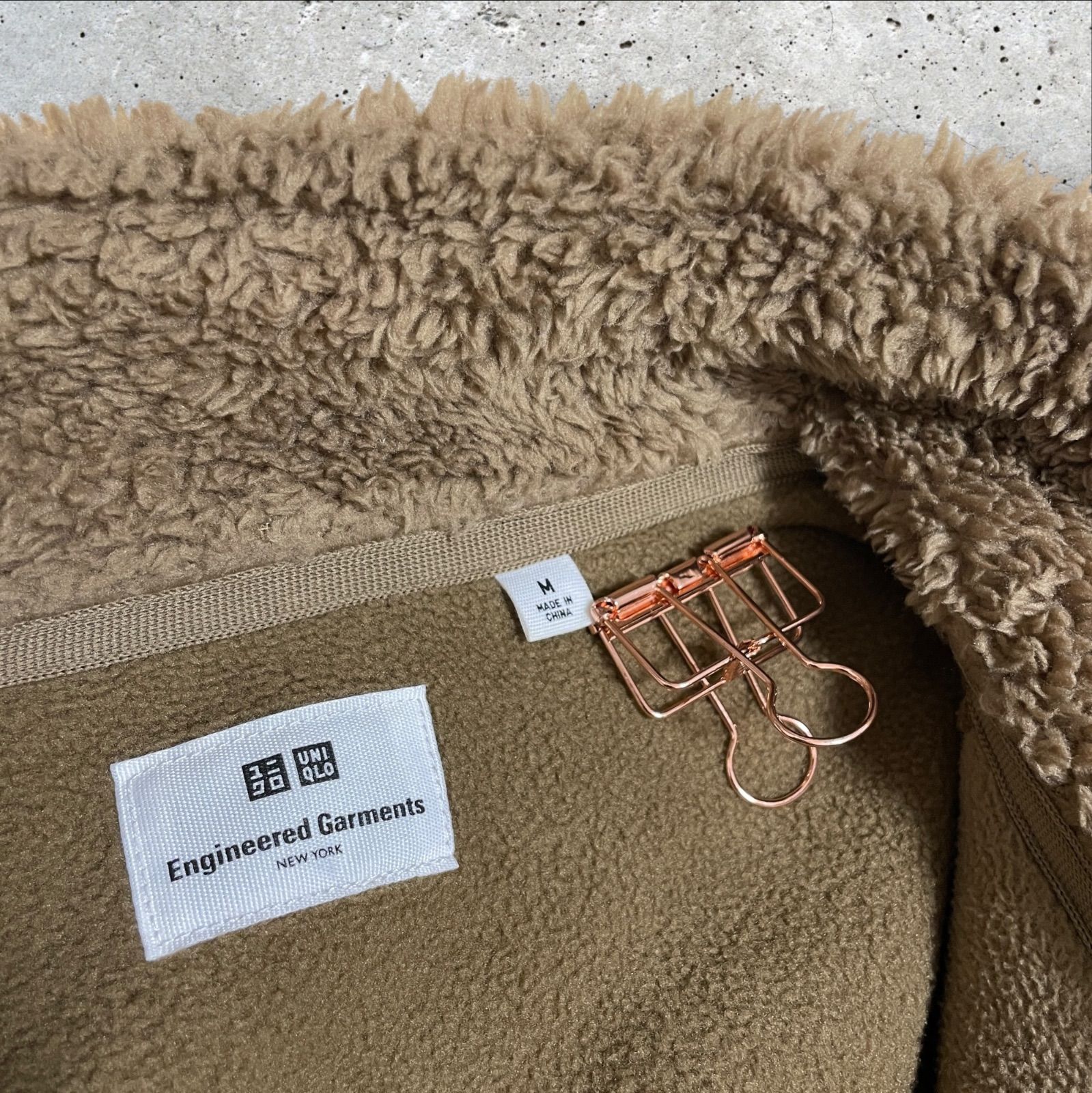 Engineered Garments × UNIQLO 切替フリースブルゾン BROWN M ユニクロ