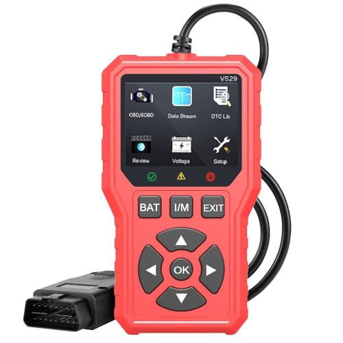 QISI公式 OBD2 故障診断機 日本語対応 車両診断スキャナー エンジンチェックランプ消去 多国語内蔵マニュアル付き OBDスキャンツール (赤)kk b4e8942a