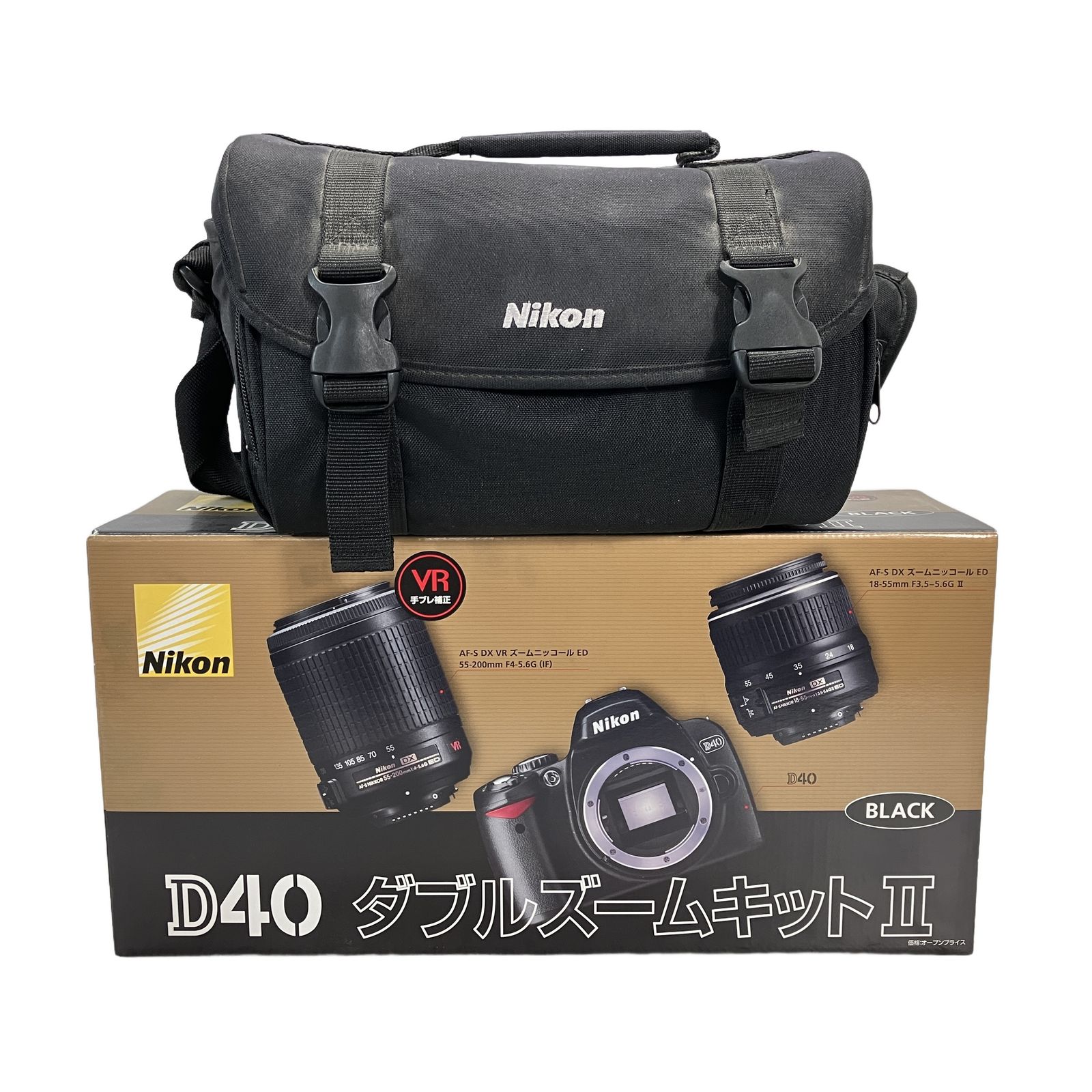 Nikon D40 AF-S DX NIKKOR ED 18-55mm 3.5-5.6GII 55-200mm 4-5.6G D40ダブルズームキットII レンズセット 一眼レフ ズームレンズ カメラ 中古 W11168347