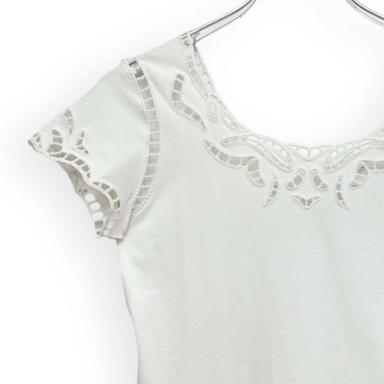 ERMANNO SHERVINOエルマンノシェルビーノ 総刺繍レース ワンピース ERMANNO SCERVINO エルマンノ シェルヴィーノ レース 刺繍 半袖