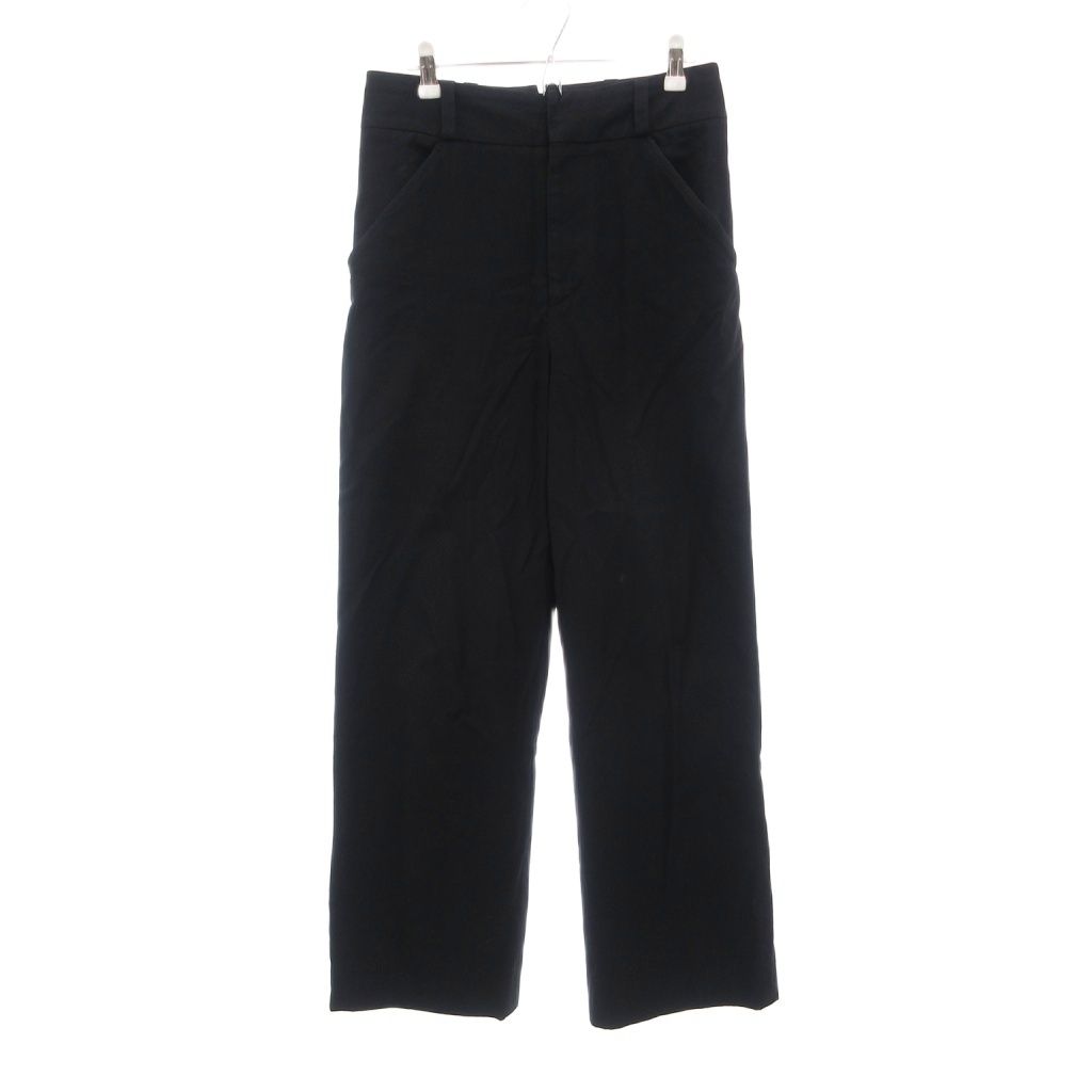 マーガレットハウエル MHL. タグ付き WOOL COTTON TWILL パンツ ウール 2 紺 ネイビー ベルトループ サイドポケット /TQ