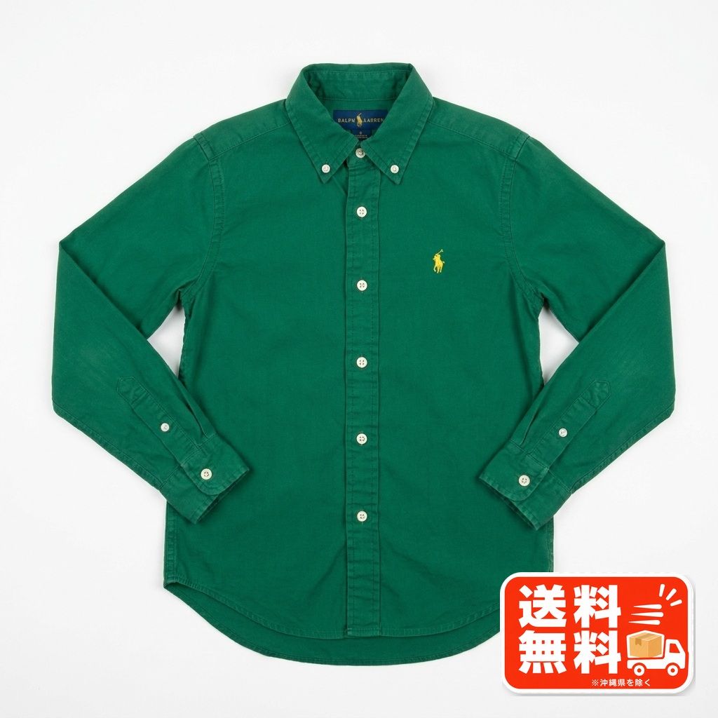 RALPH LAUREN ラルフローレン 無地 ボタンダウンシャツ グリーン