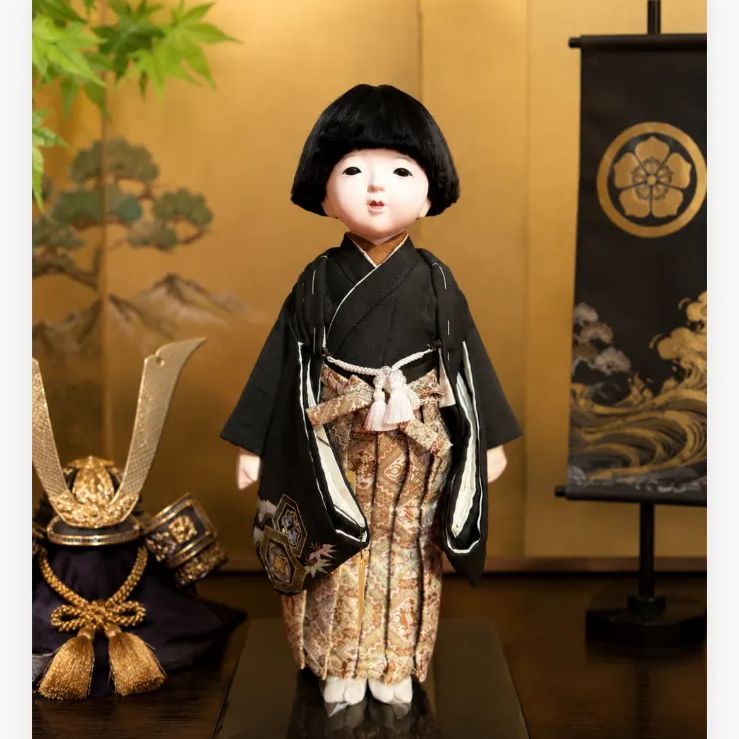 市松人形 久楽朋 女の子 縮緬 サイズ28 S-240 75 K