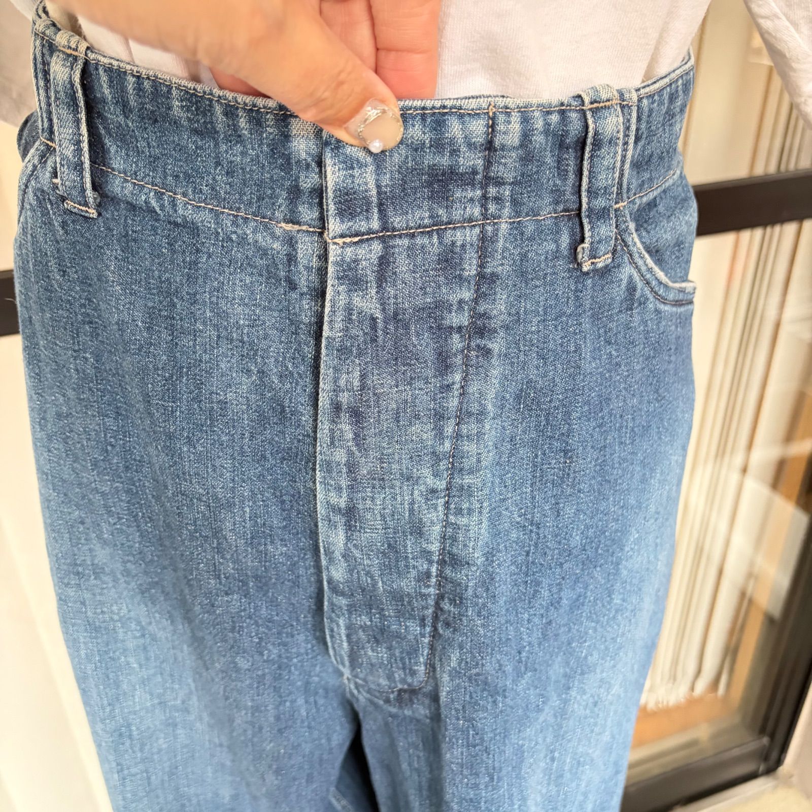 chimala チマラ ワイドデニムパンツ 34 日本製 ハイウエスト バギー