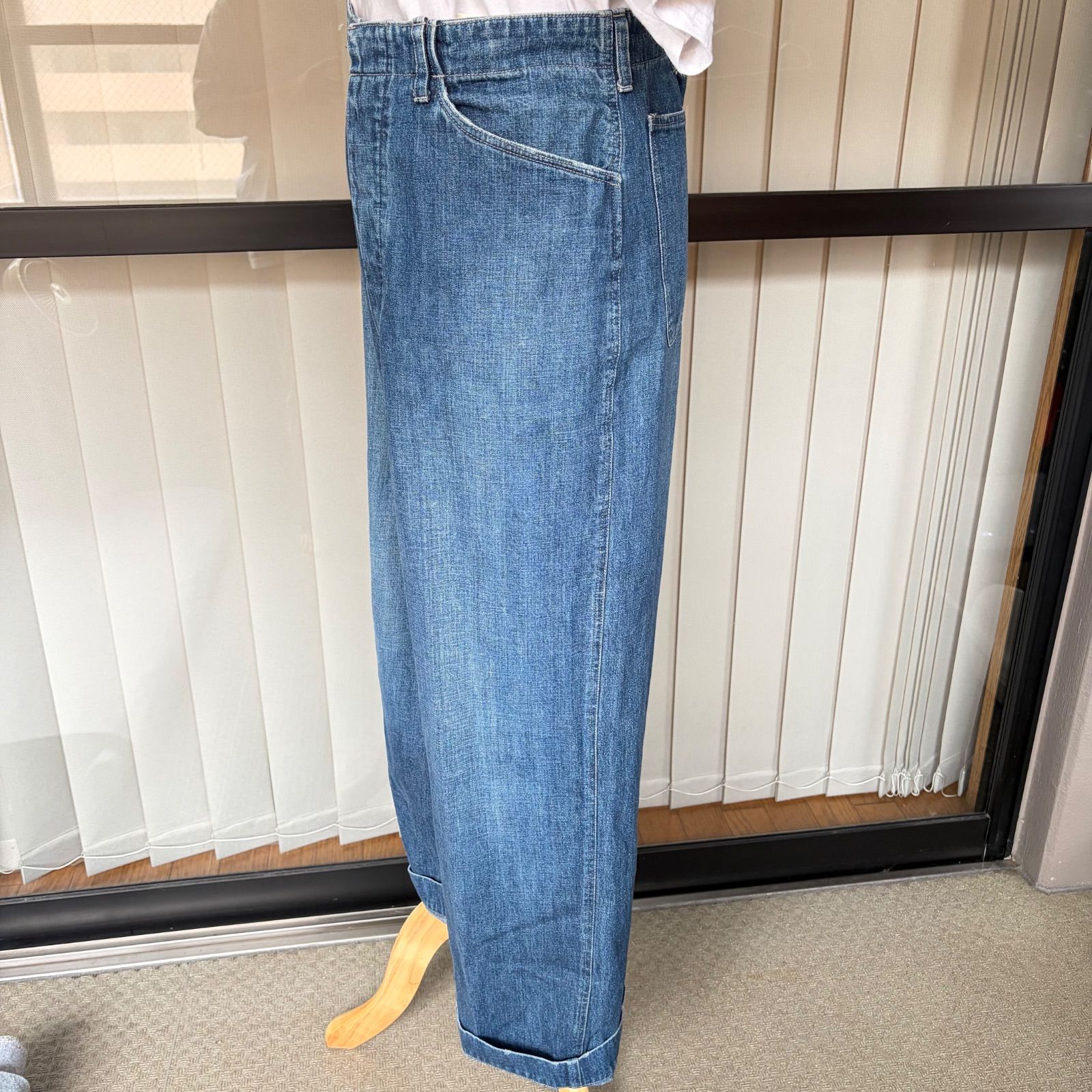 Chimala ワイド バギーデニム パンツ chimala チマラ ワイドデニムパンツ 34 日本製 ハイウエスト バギー