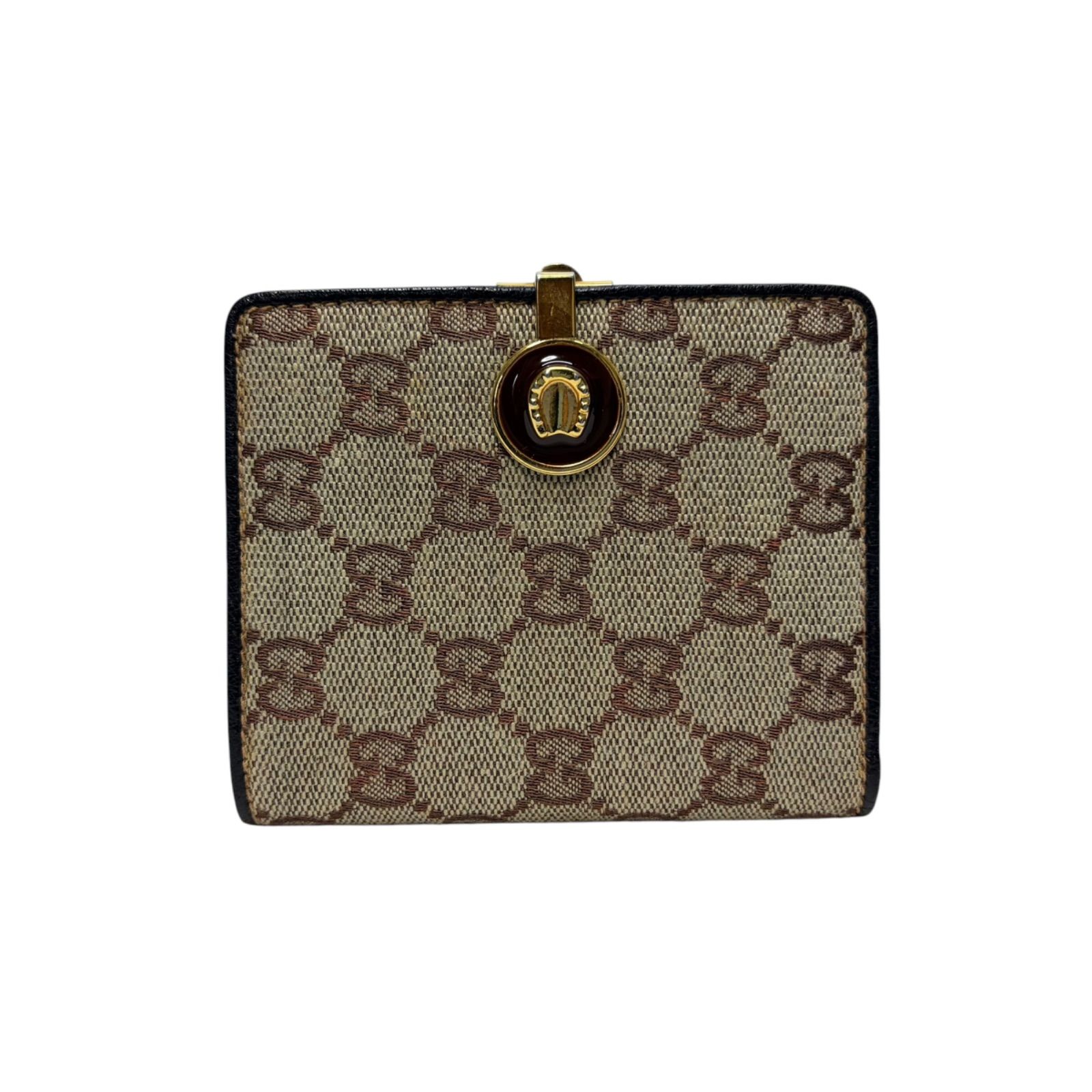 4588 GUCCI グッチ 折り財布 キャンバス GG オールドグッチ ブラウン