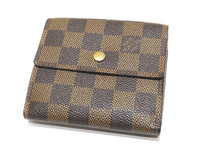 まだ美品 ヴィトン Wホック 財布 ☆ N61654 エリーズ ダミエ エベヌ コンパクト ミニ LOUIS VUITTON SP0056 ▼8E