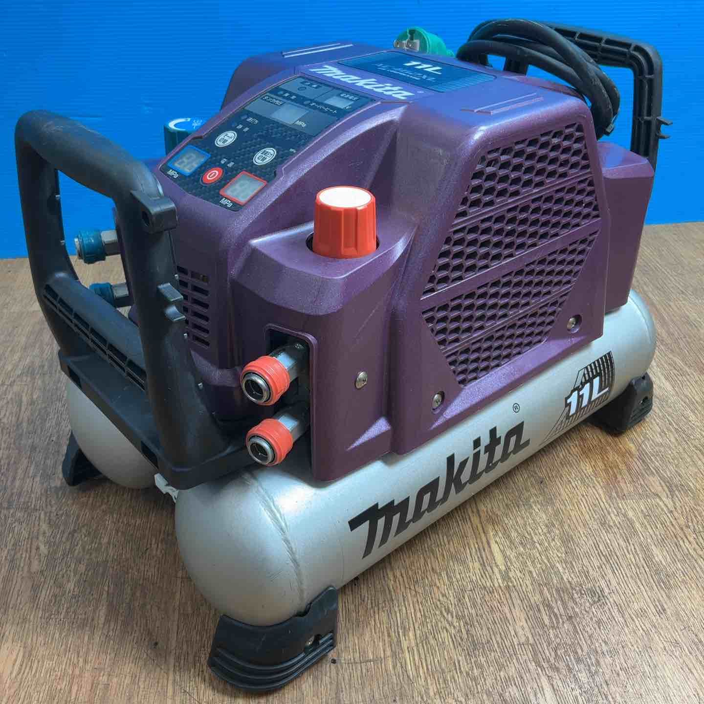 【ジャンク品】◇マキタ(makita) 高圧・常圧兼用エアコンプレッサー AC462XLAP 限定色 オーセンティックパープル ※点検ランプ点灯【岩槻店】