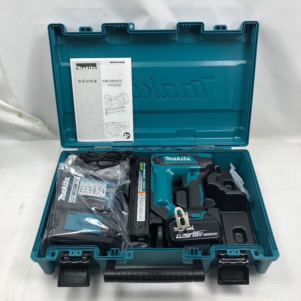 MAKITA マキタ 35㎜充電式面木釘打 未使用品(S) 付属品完備 コードレス式 18v FN350DRG ブルー