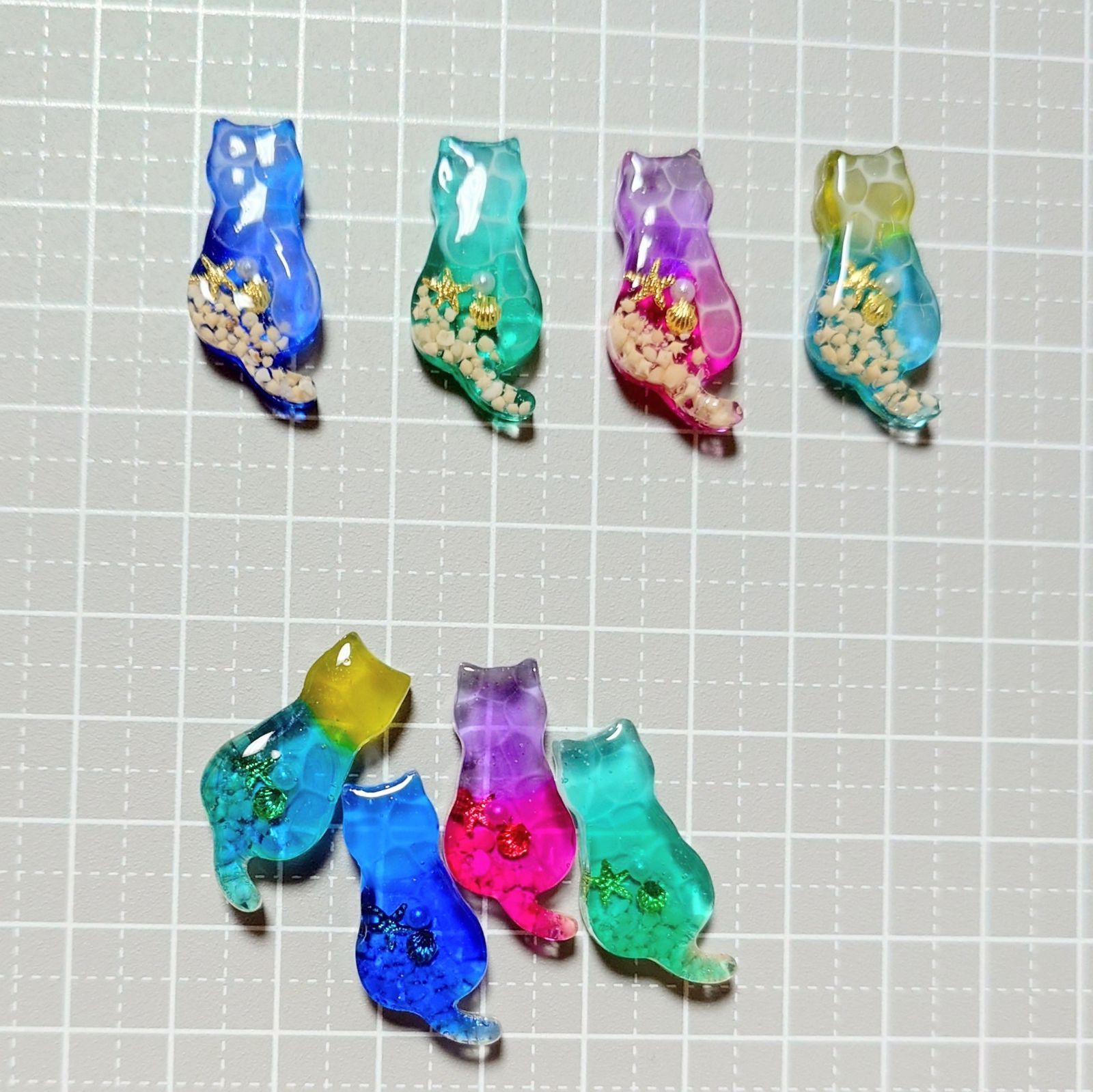 くま・ねこちゃん海塗りパーツ　ご確認ページ レジン カボション ハンドメイド 海塗り 猫ちゃん オリジナル