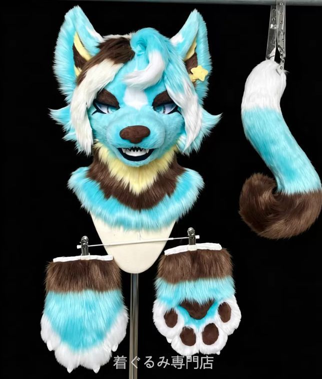 犬　猫　着ぐるみ ヘッド全頭　ヘッド ケモノ ファースーツ ぬいぐるみ コスプレ コスチューム Kurumi 一点物 C504