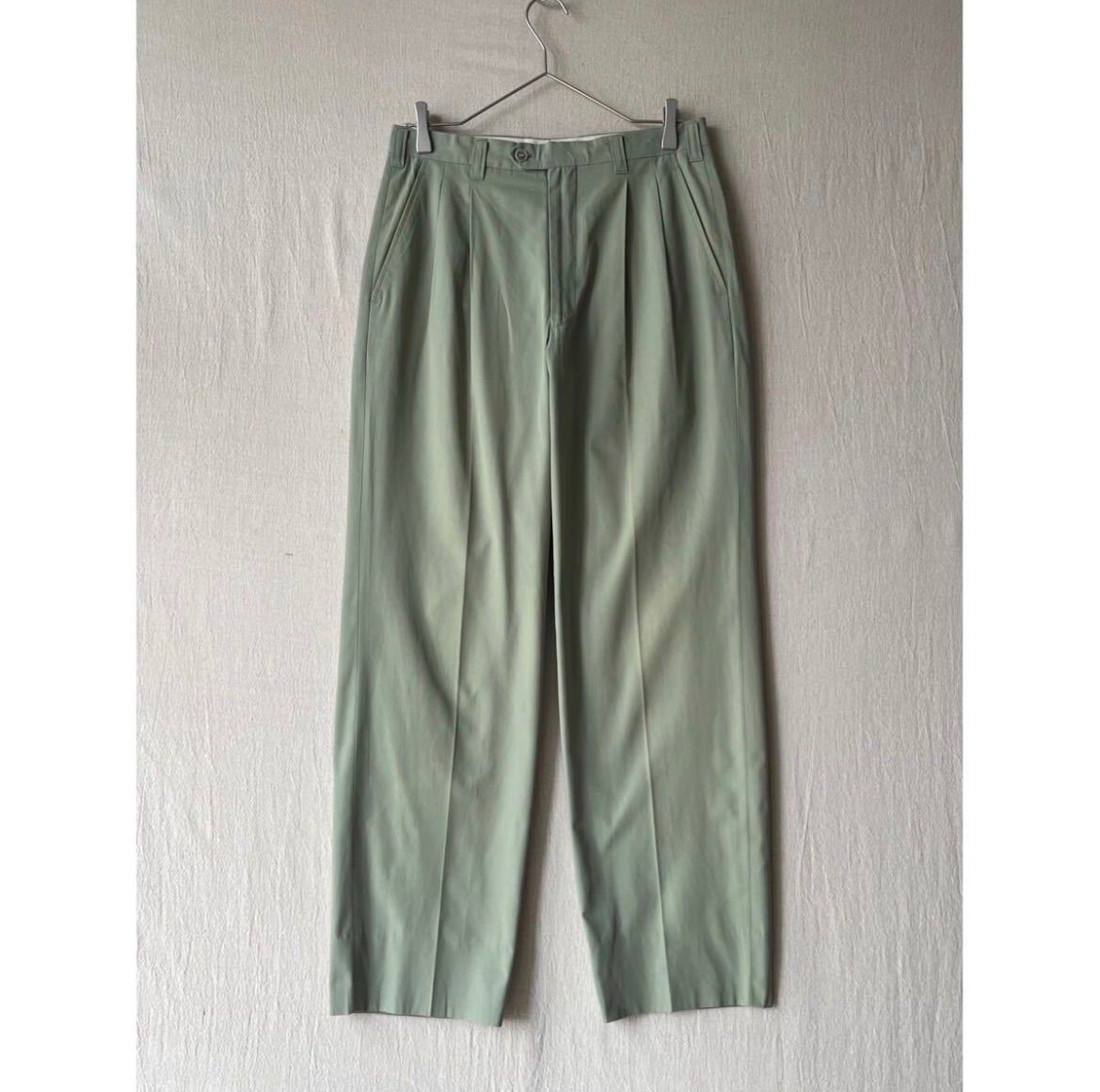 80s 90s Christian Dior MONSIEUR スラックス / 76 オリーブ ツータック パンツ ビンテージ P5-12008-9343