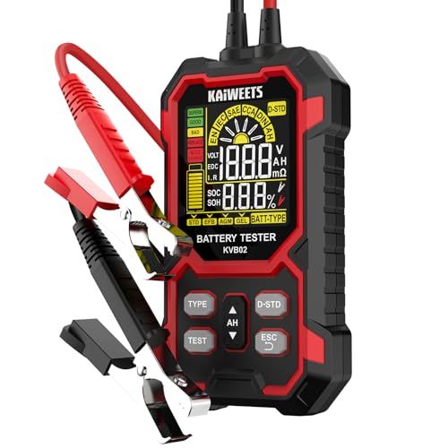 KAIWEETS バッテリーチェッカー バッテリー診断 電圧 内部抵抗 CCA測定 SOH SOC表示 鉛酸/EFB/AGM/GEL対応自動車用バッテリーテスターkk 644e661f