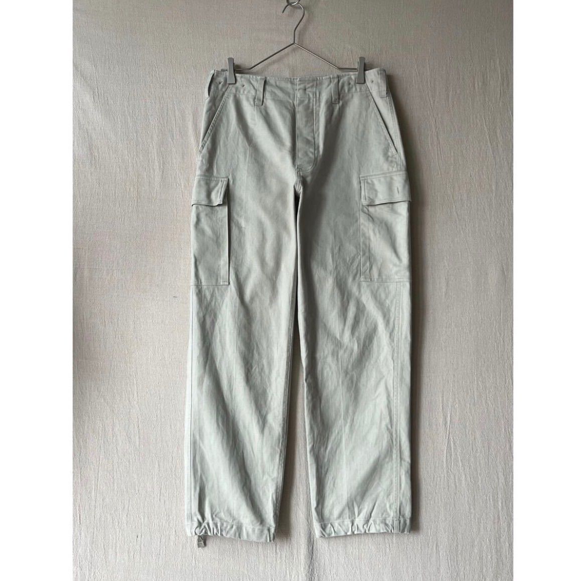 90s ドイツ軍 モールスキン カーゴ パンツ / 7 コットン ベージュ ミリタリー ユーロ ビンテージ P6-05035-9154