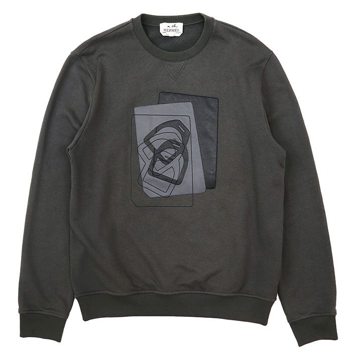 美品】HERMES エルメス スウェット サイズ M メンズ レザーパッチ 