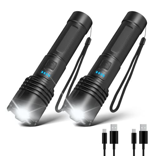 懐中電灯 led 強力 軍用 最強 超高輝度 20000ルンメー ledライト 3種点灯モード フラッシュライト 充電式 IP45防水規格 タクティカルライト ズーム機能 耐衝撃 防災 停電 緊急時 キャンプ 登山 夜釣り 夜間訓練用 内蔵バ f4eef062