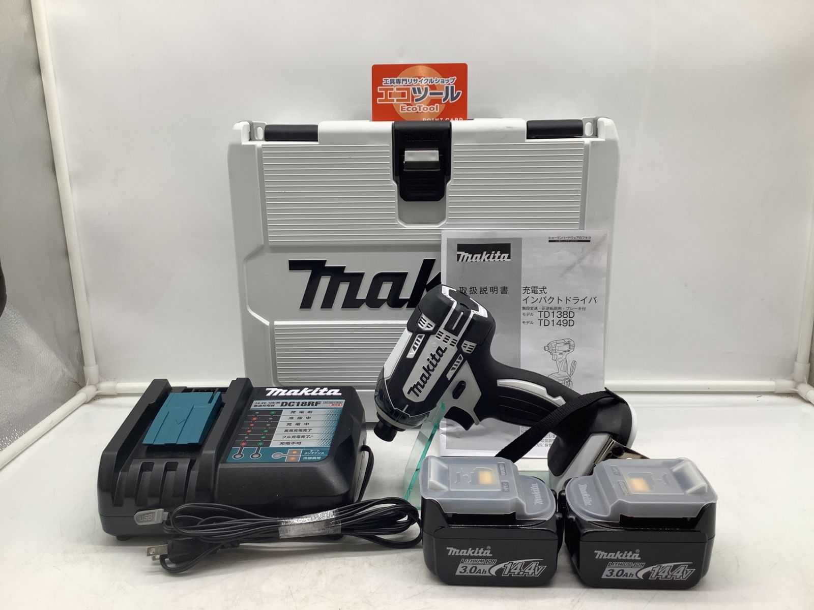 【未使用に近い】Makita/マキタ TD138DRFXW 14.4v充電式インパクトドライバ [IT_AED0T][岡イ][M04]