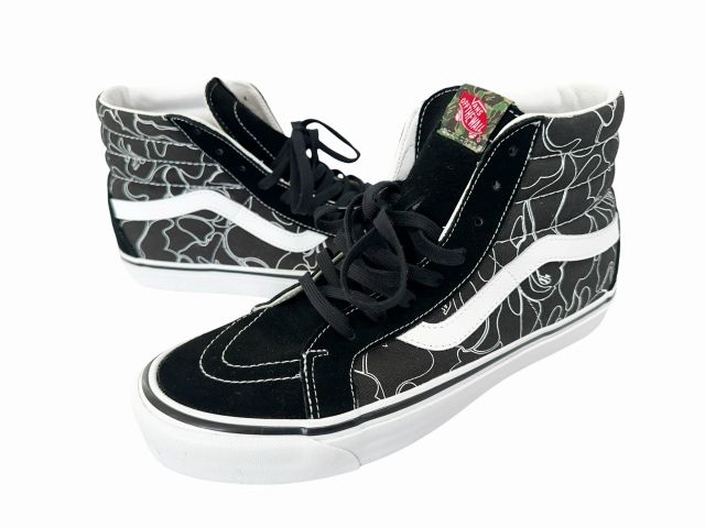アベイシングエイプ A BATHING APE ×VANS バンズ Line ABC Camo SK8-Hi ライン カモ スケートハイ VN0A38GF7BG 29.5 ブラック ブランド古着ベクトル 中古▲■260607