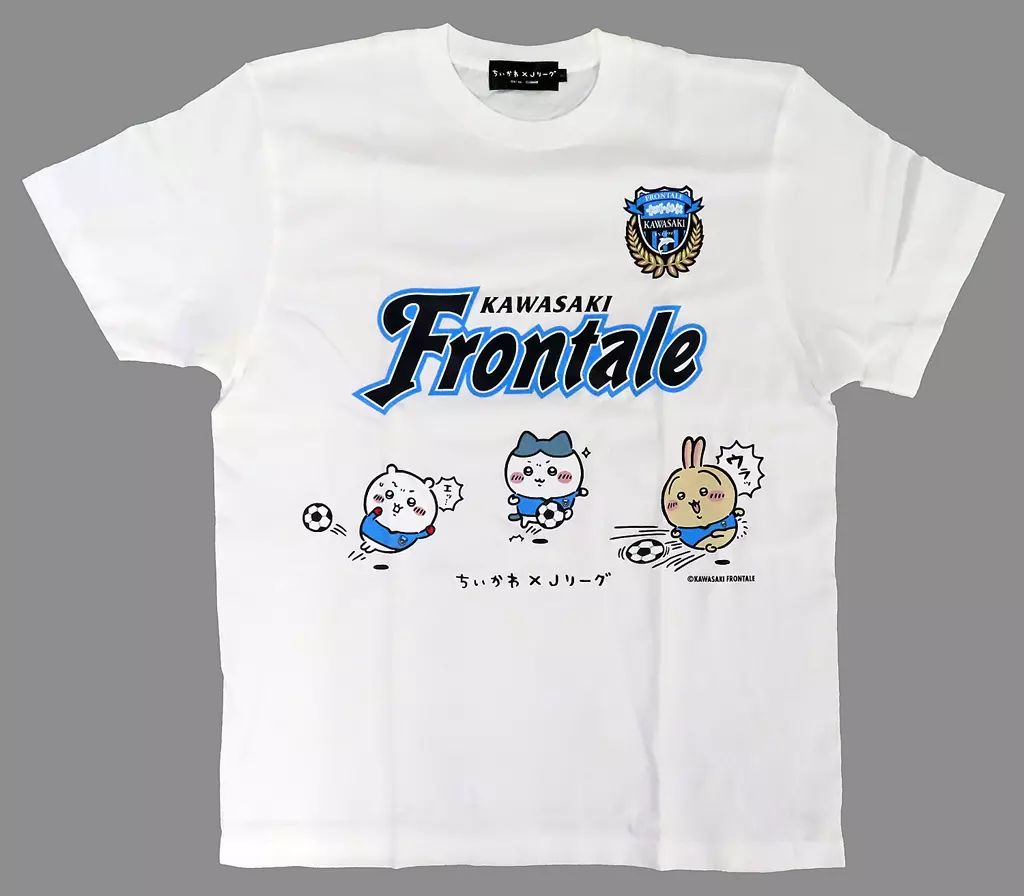 【中古】Tシャツ ちいかわ＆ハチワレ＆うさぎ(川崎フロンターレ) Tシャツ ホワイト フリーサイズ 「ちいかわ なんか小さくてかわいいやつ×Jリーグ」 11,088円