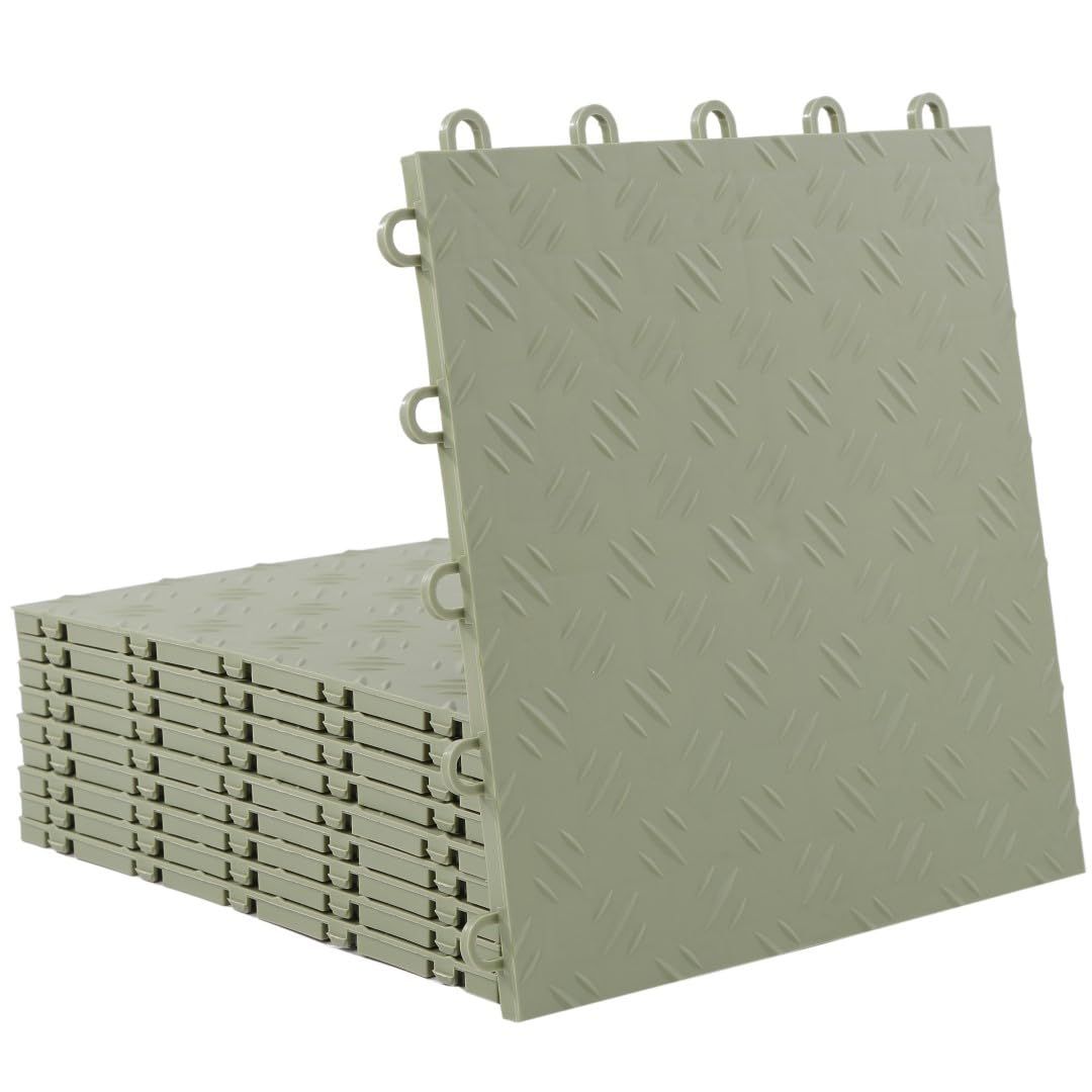 ISL ガレージタイル ソリッドタイプ オリーブ 10枚セット 33×33×1.2cm 業務用 高耐荷重モデルJu