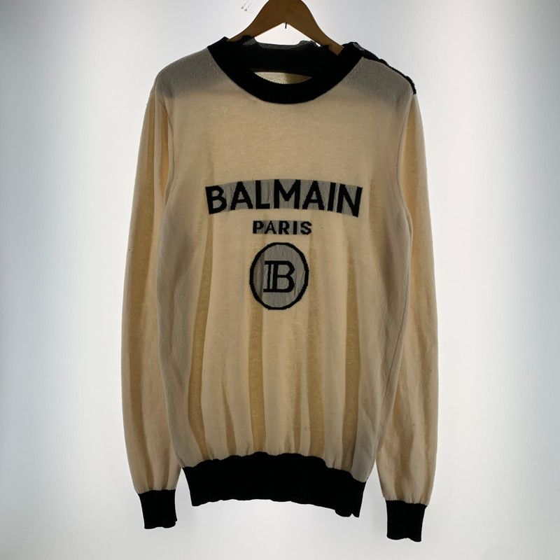 【中古品】 BALMAIN バルマン LOGO KNIT ロゴ ニット セーター トップス 長袖 古着 【141-260607-mh-28-fuz】