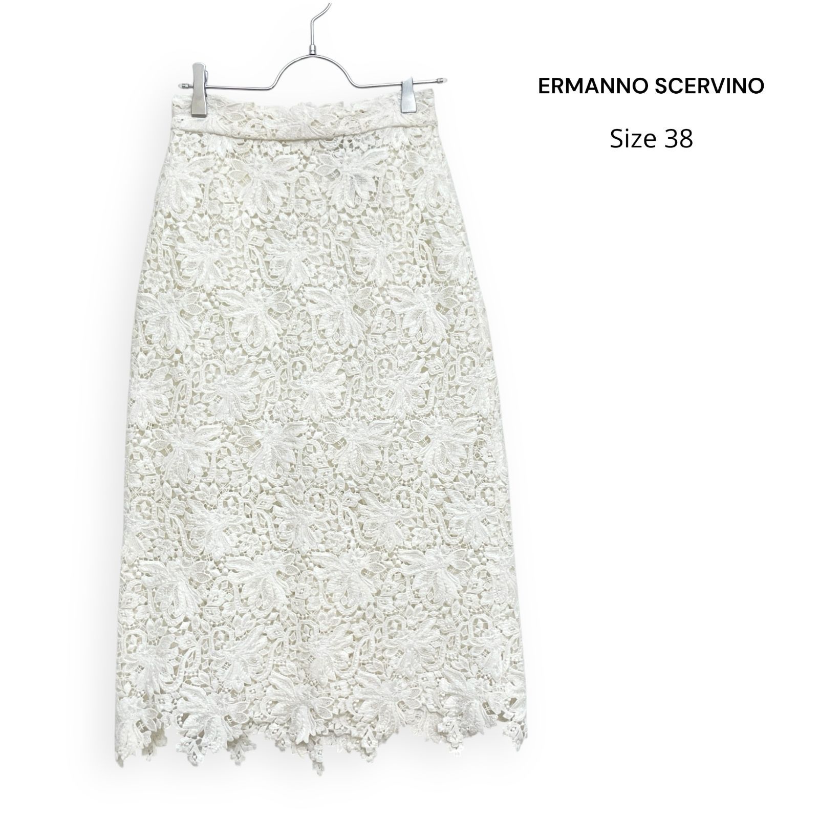 新品 ERMANNO SCERVINO エルマンノ シェルヴィーノ レース 刺繍 スカート Size38