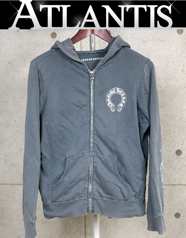 CHROME HEARTS 新宿店 クロムハーツ ヴィンテージ ホースシュー フローラルクロス ダガージップアップパーカー メンズ size:M グレー 31311